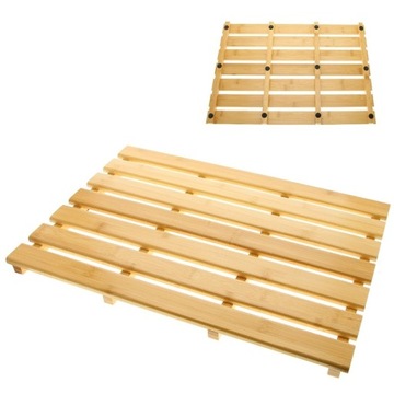 БАМБУКОВЫЙ КОВРИК ДЛЯ ВАННОЙ ДЕРЕВЯННЫЙ КОВРИК ПЛАТФОРМА 53x 35,5x 2,5 см