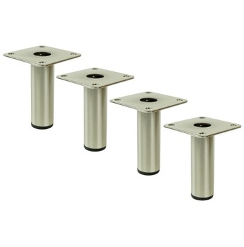 4x Noga fi 25 nóżka meblowa stal szczotkowana 13cm