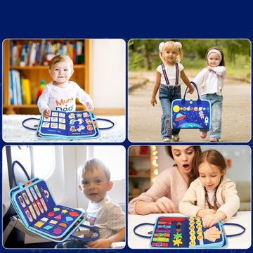 Сенсорно-манипуляционная доска Монтессори ПОГОДА ЖИВОТНЫЕ ФОРМЫ XXL