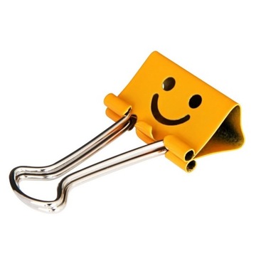 Зажимы, канцелярские зажимы 25 мм - COLORFUL SMILES 12 шт.