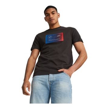 PUMA KOSZULKA MĘSKA T-SHIRT BMW MMS LOGO TEE+ CZARNA r.M