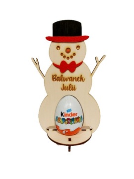 Stojak na jajko Kinder Bałwanek święta Mikołajki