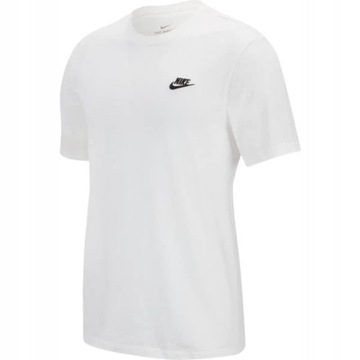 NIKE Koszulka Sportswear T-shirt Męski Biały Bawełniany M