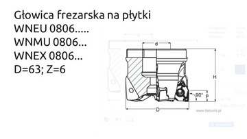 Фрезерная головка для пластин WNEU, WNMU, WNEX 0806...