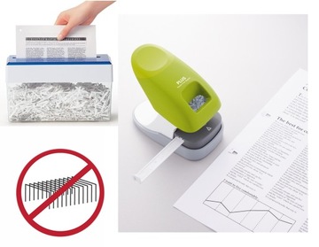Бесскрепочный степлер PLUS STAPLE-FREE SL-112A-EU офисный степлер ЗЕЛЕНЫЙ