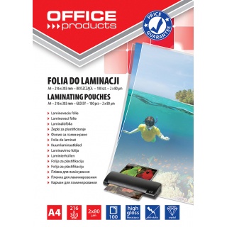 FOLIA DO LAMINOWANIA LAMINACYJNA A4 80 mic 100 kpl