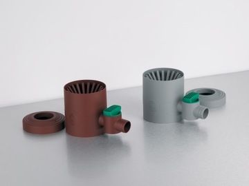 УЛОВИТЕЛЬ ДОЖДЕВОЙ ВОДЫ С КЛАПАНОМ И КОРИЧНЕВЫМ ФИЛЬТРОМ