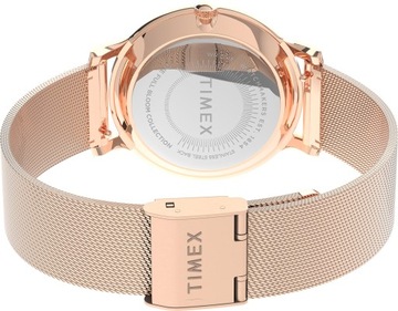 Zegarek damski różowe złoto bransoleta mesh TIMEX