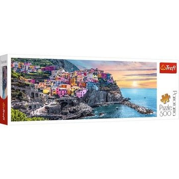 Puzzle Trefl Panorama 500 el. - Vernazza o zachodzie słońca, Włochy 29516