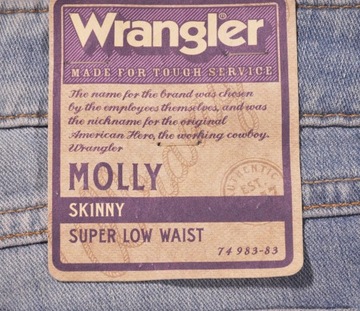 WRANGLER spodnie LOW SKINNY blue jeans _ W31 L34
