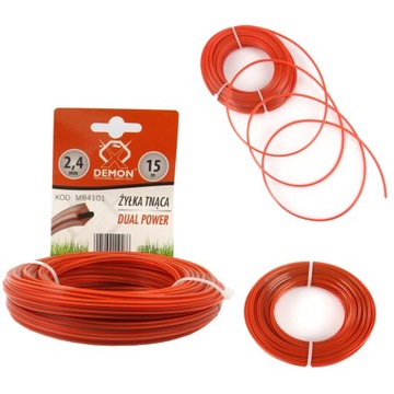 ŻYŁKA 2.4mm*15m KWADRAT/ZBROJONA