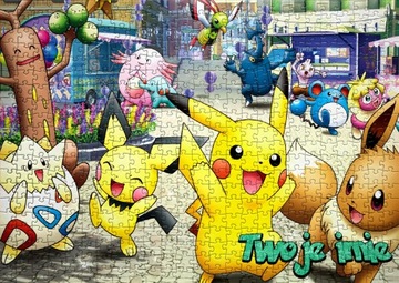 Puzzle Pokemon Detektyw Pikachu A4 110el + imię GRATIS - RÓŻNE WZORY