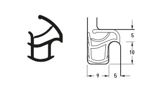 USZCZELKA 7501 DO DRZWI STALOWYCH GRAFITOWA GRUBA 6 mb