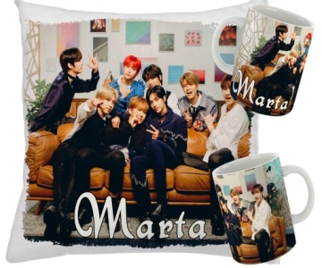 Zestaw KUBEK + PODUSZKA STRAY KIDS K-POP KPOP + IMIĘ RÓŻNE WZORY