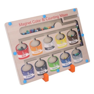 Деревянная игрушка-магнит из бусин Монтессори.