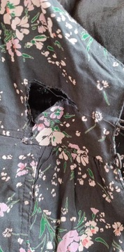 Bawełniana sukienka midi w kwiaty defekt 38