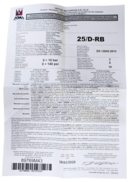 Пистолет для накачки шин, одобренный 25/D-RB AH1708004A
