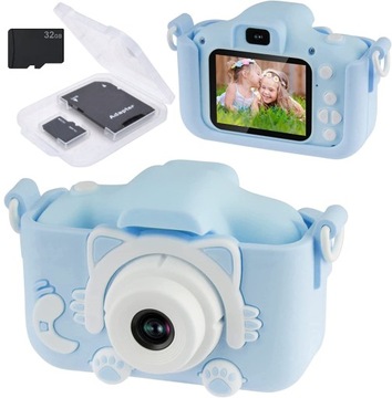 Aparat Cyfrowy dla Dzieci Kamera Gry Karta 32 GB