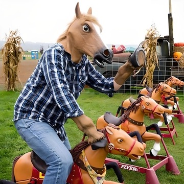 МАСКА ГОЛОВЫ ЛОШАДИ ЛАТЕКСНАЯ МАСКА ЛОШАДИ НА ХЭЛЛОУИН СМЕШНАЯ