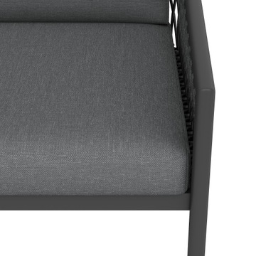 Modern Rope Sofa Set w/ Cushions for Garden, Patio & Balcony, Grey