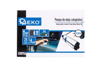 Pompa do oleju zatapialna 12V 52mm z przewodem 3m