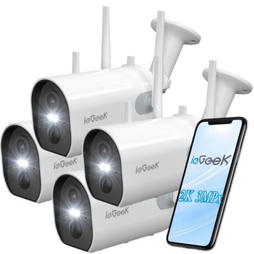 Venkovní WiFi kamera Full Hd kamery 2K 3MPx 4x Zoom na 5200 mAh Aku 4ks