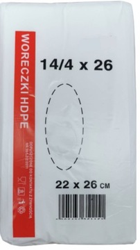 Woreczki torebki foliowe HDPE śniadaniowe 14x26