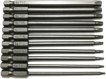 Длинные биты TORX, 11 шт., набор ключей 100 мм, 1/4 дюйма