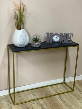 Золотая консоль, туалетный столик GLAMOUR 100Х30х80 БЕТОН