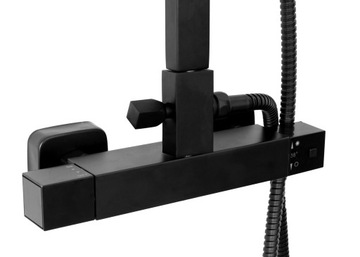 Душевой набор с термостатом MILAN BLACK MAT