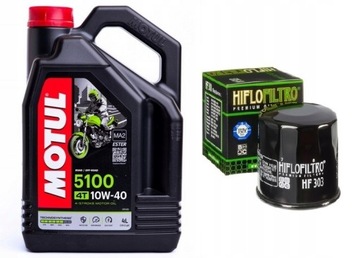 OLEJ MOTUL 10W40 4T 5100 4L + HF 303