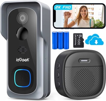 2K WIDEODOMOFON WIFI KAMERA FULL HD DOMOFON 32GB