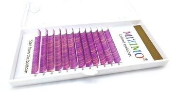 Ресницы цветные 8-13мм завиток D, 12 полосок PINK MIX