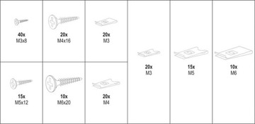 Винты YATO С РЕЗЬБОЙ Шайбы MIX YT-06780