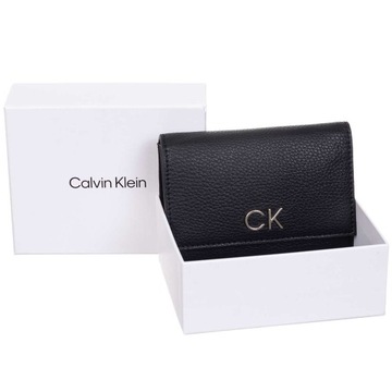 CALVIN KLEIN BEZPIECZNY PORTFEL LOCK TRIFOLD BLACK