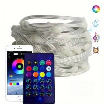 РОЖДЕСТВЕНСКИЕ ОГНИ LED RGB BLUETOOTH УМНОЕ ПРИЛОЖЕНИЕ ДИСТАНЦИОННОЕ ПРИЛОЖЕНИЕ 10M 100 ШТ.