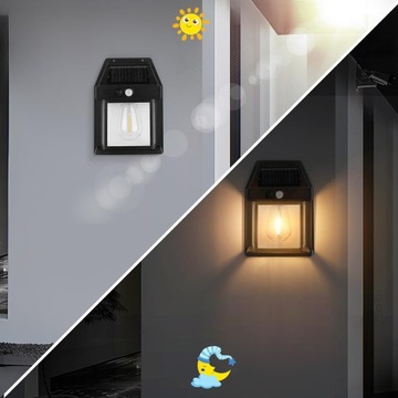 СВЕТОДИОДНАЯ СОЛНЕЧНАЯ ЛАМПА НАРУЖНЫЙ НАСТЕННЫЙ СВЕТИЛЬНИК СУМЕРКИ ДАТЧИК ДВИЖЕНИЯ