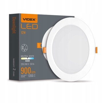 OPRAWA SUFITOWA LED Biała Okrągła Wpuszczana Łatwy Montaż Solidna 12W 4000K