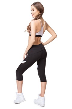 3/4 LEGGINSY GETRY SPORTOWE Z SIATECZKĄ S/M G230