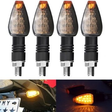 Kierunkowskie motocyklowe czarne dymione LED 4 SZT
