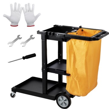 VEVOR Wózek Do Sprzątania Wózek Dozorcy z 3 Przegrodami Wydajność 90,7 kg