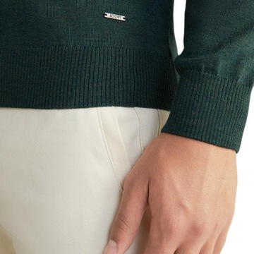 JOOP! - Sweter Damien z wełny merino w kolorze ciemnozielonym XL