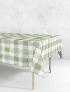СКАТЕРТЬ-КЛЕНЕНКА НА ФНЕТКАНЕ, ЗЕЛЕНАЯ В Клетку 100х140