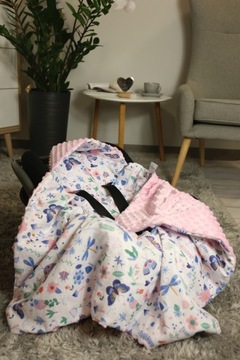 ОДЕЯЛО BABYMAM MINKY ДЛЯ АВТОКРЕСЛА ТЕПЛАЯ ПОЛЫШКА С КАПЮШОНОМ