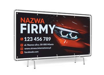 BANER REKLAMOWY 1x2m WARSZTAT SAMOCHODOWY SZABLONY