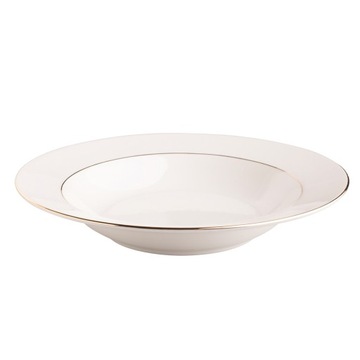 Talerz do zupy głęboki MariaPaula Ecru Złota 23cm