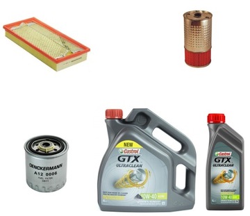 ZESTAW: 3 FILTRY + OLEJ 10w40 MERCEDES W124 W201
