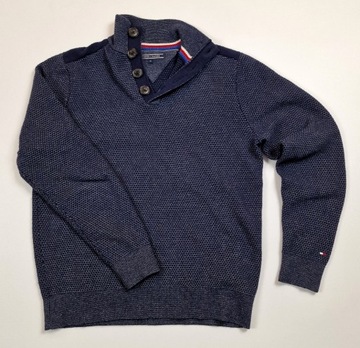 Tommy Hilfiger GRANATOWY SWETER