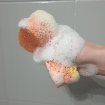 АНТИЦЕЛЛЮЛИТНАЯ ГУБКА ДЛЯ ВАННЫ, МАССАЖНАЯ, ПИЛИНГ, МЫТЬЕ ТЕЛА, 2-СЛОЙНАЯ, БОЛЬШАЯ