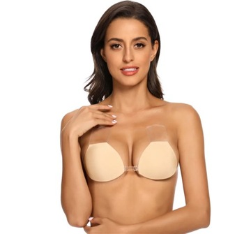 1pc Mango Shape Silicone Chest Stickers Lift Up Nude Bra Self